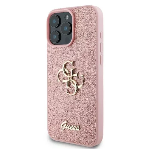iPhone 16 Pro rózsaszín Original Case GUESS keménytok Rögzített Csillogó Nagy 4G GUHCP16LHG4SGp