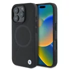 iPhone 16 Pro Fekete BMW Eredeti Tok kemény tok Signature Bőr Fél Textúrált & Kör MagSafe BMHMP16L23RTPK