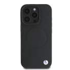 iPhone 16 Pro Fekete BMW Eredeti Tok kemény tok Signature Bőr Fél Textúrált & Kör MagSafe BMHMP16L23RTPK