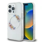 iPhone 16 Pro átlátszó Eredeti GUESS IML Flowers Wreath Magsafe GUHMP16LHFWFCT tok