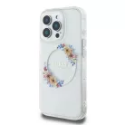 iPhone 16 Pro átlátszó Eredeti GUESS IML Flowers Wreath Magsafe GUHMP16LHFWFCT tok