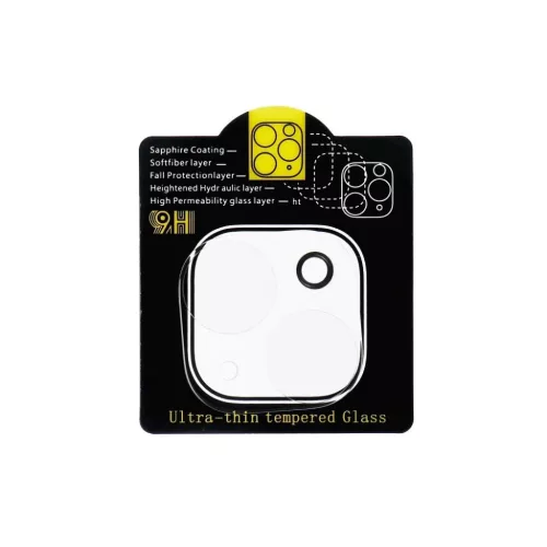5D Full Glue Kamera Edzett Üveg - iPhone 15 Átlátszó üvegfólia