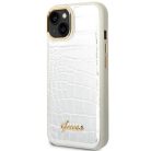 Guess GUHCP14MHGCRHS iPhone 14 Plus 6.7" ezüst / ezüst keménytok Croco Collection tok