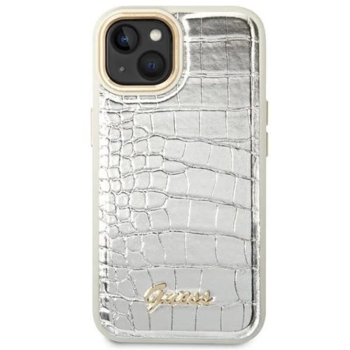Guess GUHCP14MHGCRHS iPhone 14 Plus 6.7" ezüst / ezüst keménytok Croco Collection tok