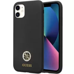   Guess GUHCN614DGPK tok iPhone 11 - Fekete Szilikon Logó Strassz 4G