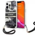 Guess GUHCP13XKCABBK iPhone 13 Pro Max 6.7" fekete/fekete kemény tok Camo Strap Collection