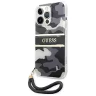 Guess GUHCP13XKCABBK iPhone 13 Pro Max 6.7" fekete/fekete kemény tok Camo Strap Collection