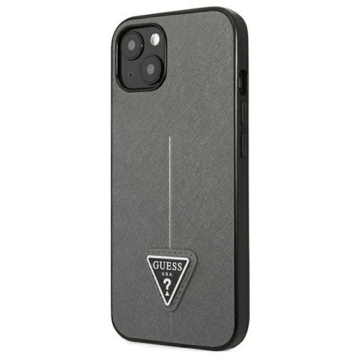 Guess GUHCP14SPSATLG iPhone 14 6.1" ezüst/ezüst keménytok SaffianoTriangle Logo
