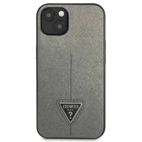 Guess GUHCP14SPSATLG iPhone 14 6.1" ezüst/ezüst keménytok SaffianoTriangle Logo