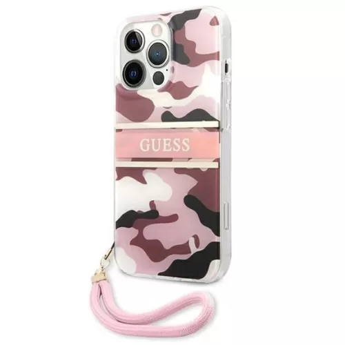 Guess GUHCP13XKCABPI iPhone 13 Pro Max 6.7" pink/pink merev tok Camo Strap Collection