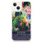 Guess GUHCP14MLFLSB iPhone 14 Plus 6.7 "kék / kék telefontok Flower Liquid Glitter tok