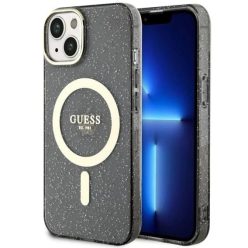   Guess GUHMP14MHCMCGK iPhone 14 Plus 6.7" fekete/fekete kemény tok Glitter Gold MagSafe tok