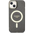 Guess GUHMP14MHCMCGK iPhone 14 Plus 6.7" fekete/fekete kemény tok Glitter Gold MagSafe tok