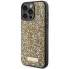 Guess Rhinestone Metal Logo tok iPhone 15 Pro Max - sárga