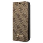 Guess GUBKP14SHG4SHW iPhone 14 6.1 "barna / barna fliptok 4G Vintage Gold Logo tok