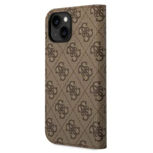 Guess GUBKP14SHG4SHW iPhone 14 6.1 "barna / barna fliptok 4G Vintage Gold Logo tok