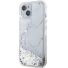 Guess Liquid Glitter Marble tok iPhone 14-hez - fehér