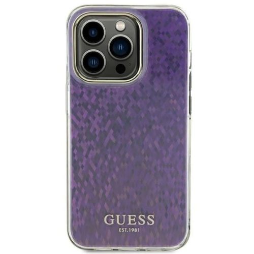Guess GUHCP15XHDECMP iPhone 15 Pro Max 6.7" rózsaszín/kemény tok IML Faceted Mirror Disco Iridescent