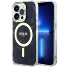 Guess GUHMP14XPCUMAK iPhone 14 Pro Max 6.7" fekete/fekete kemény tok Marble MagSafe