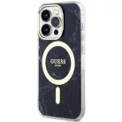 Guess GUHMP14XPCUMAK iPhone 14 Pro Max 6.7" fekete/fekete kemény tok Marble MagSafe
