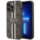 Guess GUHMP13XP4RPSW iPhone 13 Pro Max 6.7" barna/barna keménytok 4G Printed Stripes MagSafe tok
