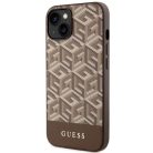 Guess GUHMP14MHGCFSEW iPhone 14 Plus 6.7" barna/barna kemény tok GCube Stripes MagSafe tok