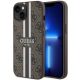 Guess GUHMP14MP4RPSW iPhone 14 Plus 6.7" barna/barna keménytok 4G Printed Stripes MagSafe tok
