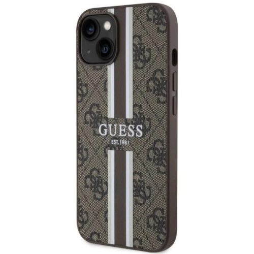 Guess GUHMP14SP4RPSW iPhone 14 6.1" barna/barna keménytok 4G Printed Stripes MagSafe tok