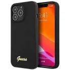 Guess GUHCP13XLSLMGBK iPhone 13 Pro Max 6.7" fekete/fekete hardcase Szilikon Script Arany Logó tok