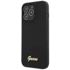 Guess GUHCP13XLSLMGBK iPhone 13 Pro Max 6.7" fekete/fekete hardcase Szilikon Script Arany Logó tok