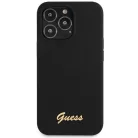 Guess GUHCP13XLSLMGBK iPhone 13 Pro Max 6.7" fekete/fekete hardcase Szilikon Script Arany Logó tok