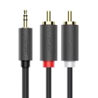 Ugreen AV102 10510 kábel 3.5 mm mini jack (apa) / 2RCA (apa) 2m - szürke