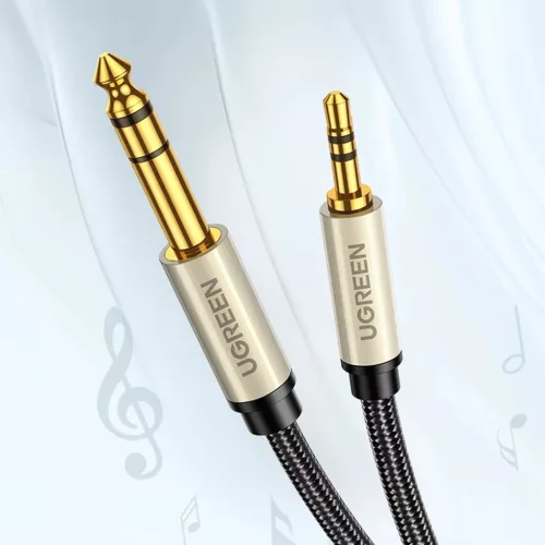Ugreen AV127 10625 audio TRS kábel mini jack 3.5mm / jack 6.35mm 1m - szürke