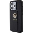 Guess Grip Stand 4G Saffiano Strass tok iPhone 15 Pro Max - fekete