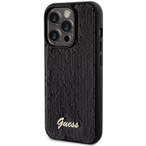 Guess Sequin Script Metal tok iPhone 13 Pro Max - fekete