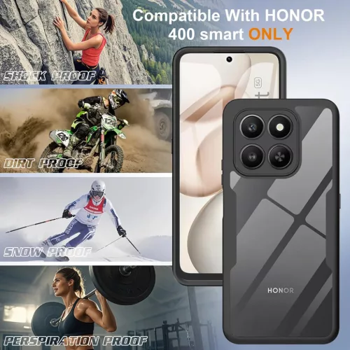Honor 400 Smart / X7d 4G Techsuit - ColorVerse 360 Series + Screen Protector - Fekete tok