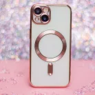 Színes króm mágneses tok iPhone 16 Pro 6,3" rózsaarany