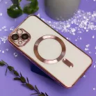 Színes króm mágneses tok iPhone 16 Pro 6,3" rózsaarany