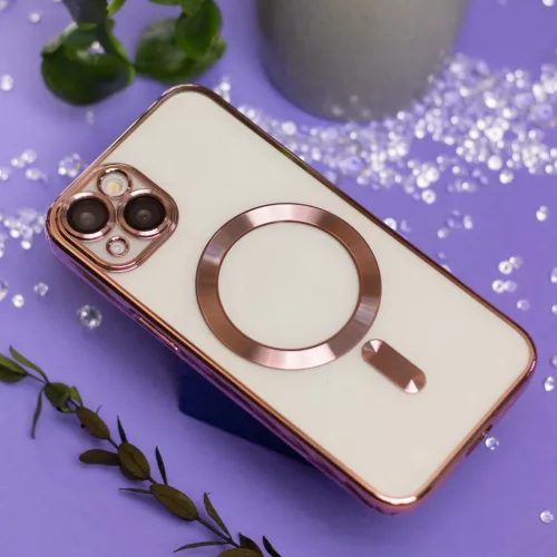 Színes króm mágneses tok iPhone 16 Pro 6,3" rózsaarany