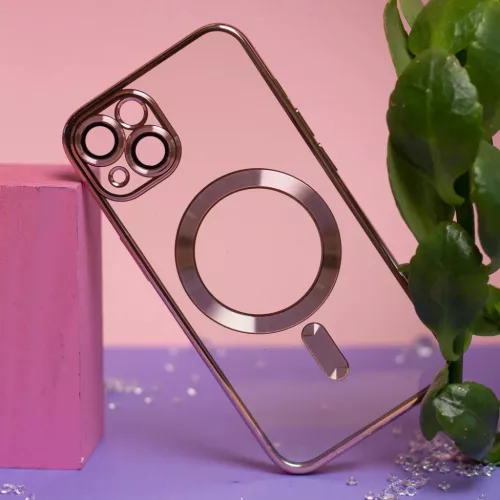 Színes króm mágneses tok iPhone 16 Pro 6,3" rózsaarany