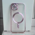 Színes króm mágneses tok iPhone 16 Pro 6,3" rózsaarany