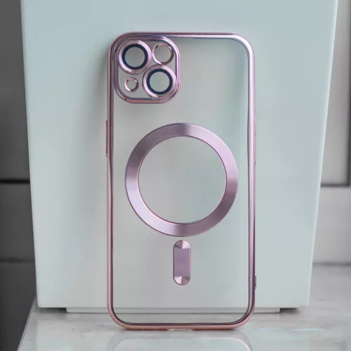 Színes króm mágneses tok iPhone 16 Pro 6,3" rózsaarany