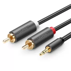   Ugreen AV102 10511 kábel 3.5 mm mini jack (male) / 2RCA (male) 1.5m - szürke