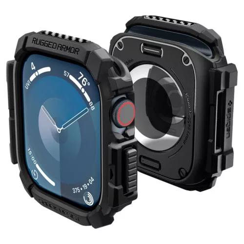 Apple Watch 10/11 (42 mm) Matt Fekete SPIGEN Rugged Armor tok