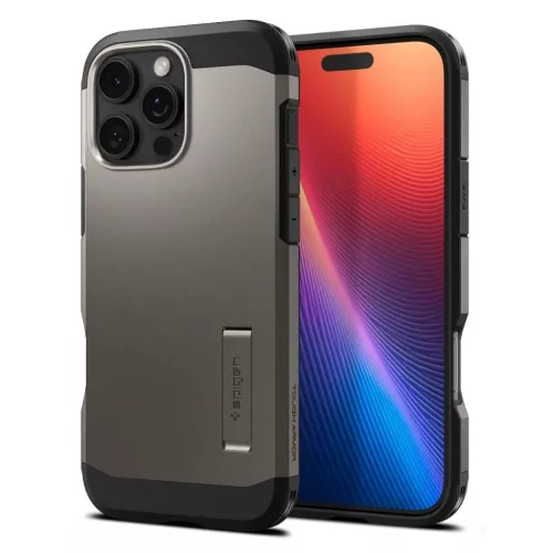 IPHONE 16 Pro gunmetal SPIGEN Tough Armor tok MagSafe-kompatibilis