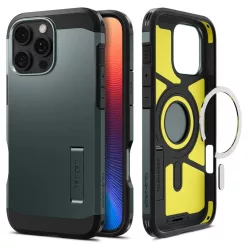   iPhone 16 Pro abbys zöld SPIGEN Tough Armor Mag kompatibilis MagSafe tok