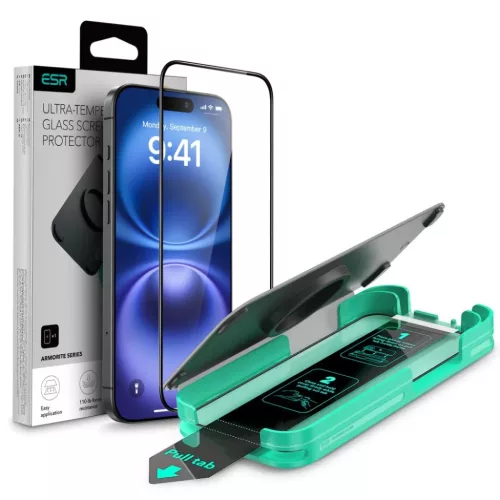iPhone 16 Plus Fekete ESR Armorite Edzett Üveg üvegfólia