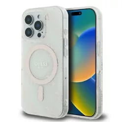   iPhone 16 Pro fehér Original Case GUESS IML 4G Background Magsafe GUHMP16LH4DTEH tok