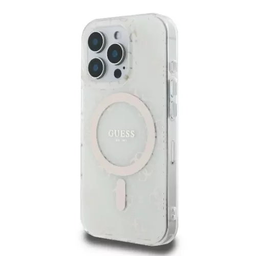 iPhone 16 Pro fehér Original Case GUESS IML 4G Background Magsafe GUHMP16LH4DTEH tok