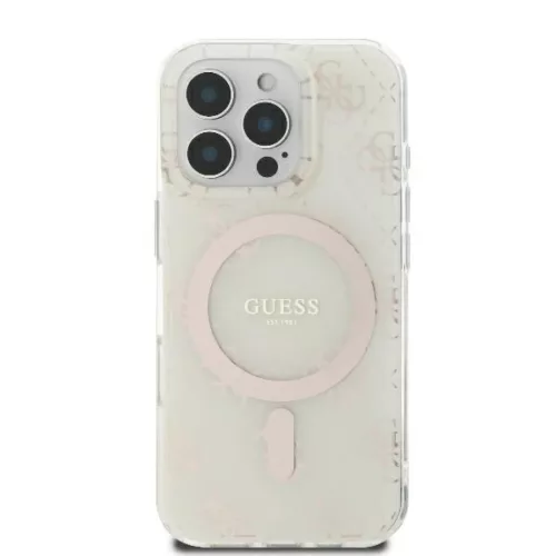 iPhone 16 Pro fehér Original Case GUESS IML 4G Background Magsafe GUHMP16LH4DTEH tok